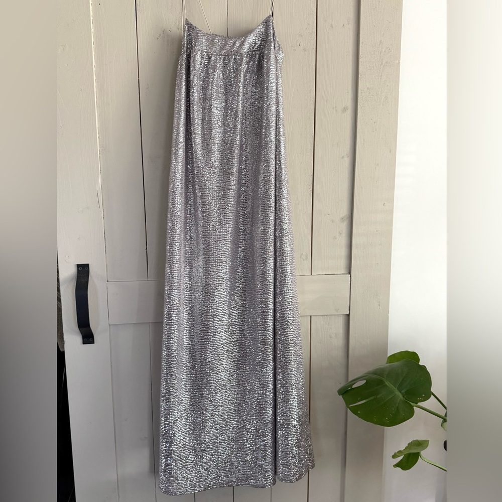 Show Me Your MuMu Silver Sequin Maxi Dress